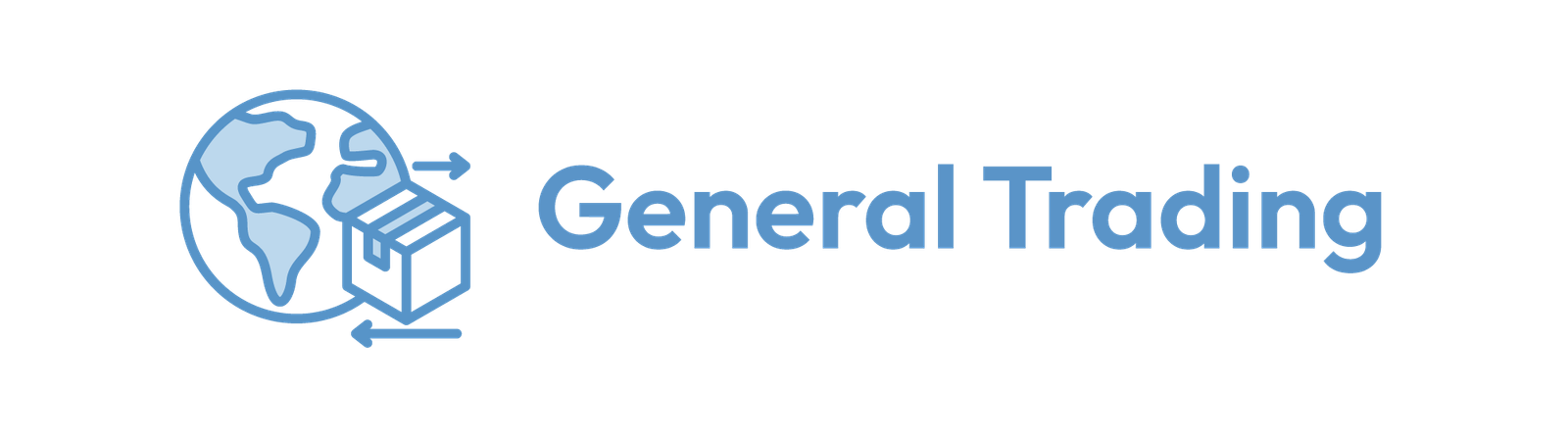 World and box icon with directional arrows representing Gulf Way General Trading’s global import-export services
