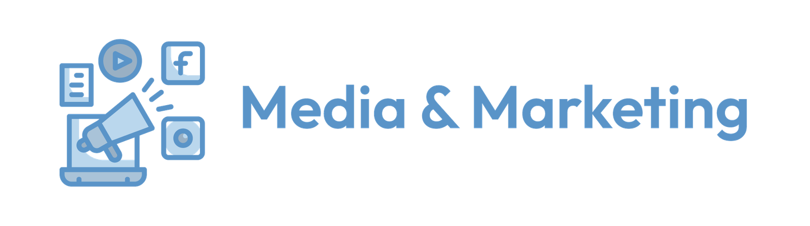 Laptop with social media icons representing Gulf Way Media and Marketing’s digital communication and branding services